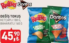 RUFFLES DEĞİŞ TOKUŞ PATATES CİPSİ 160 G RUFFLES DEĞİŞ TOKUŞ PATATES CİPSİ 160 G